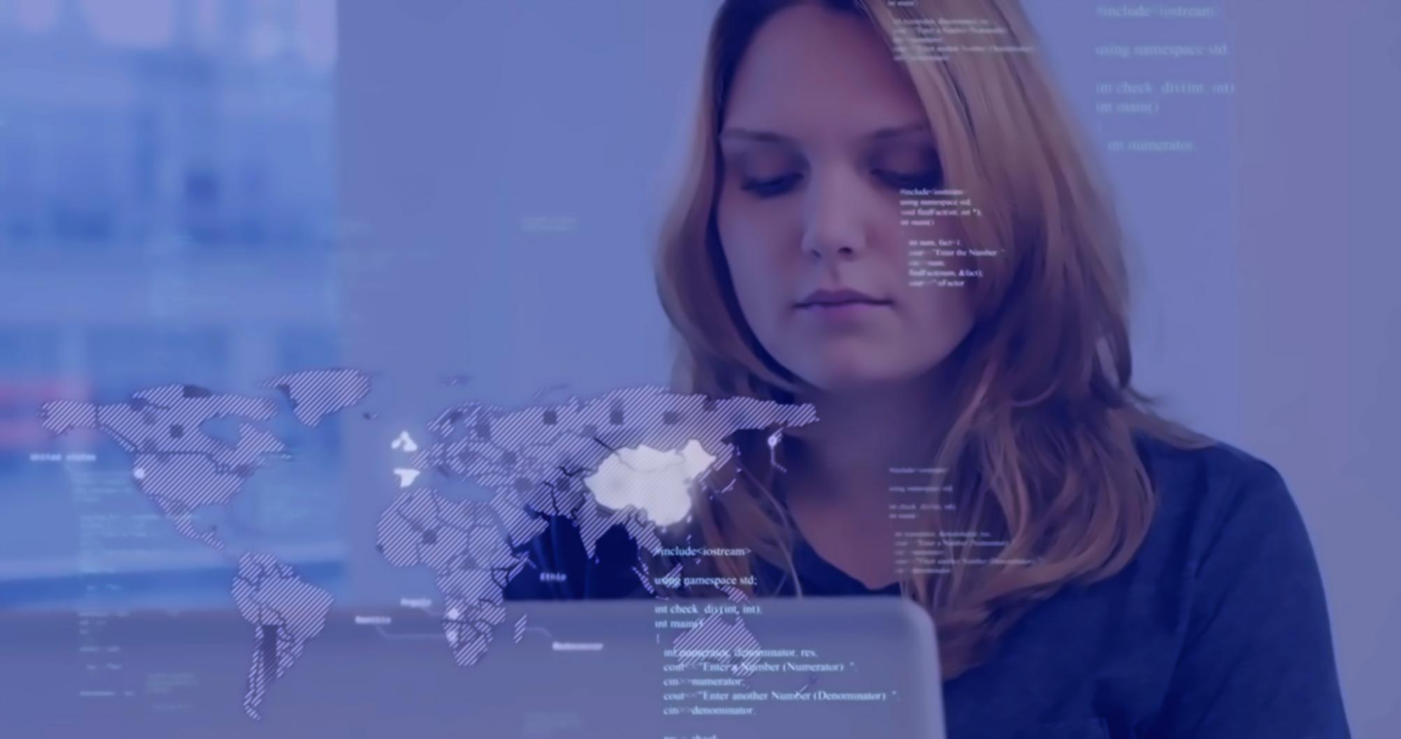 Ambiente de webinar com código e ferramentas de desenvolvimento